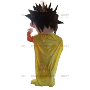 Superhero BIGGYMONKEY™ Mascot Costume Dressed in Orange and