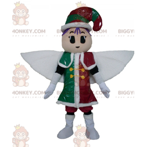 Costume de mascotte BIGGYMONKEY™ de fée de lutin en tenue rouge