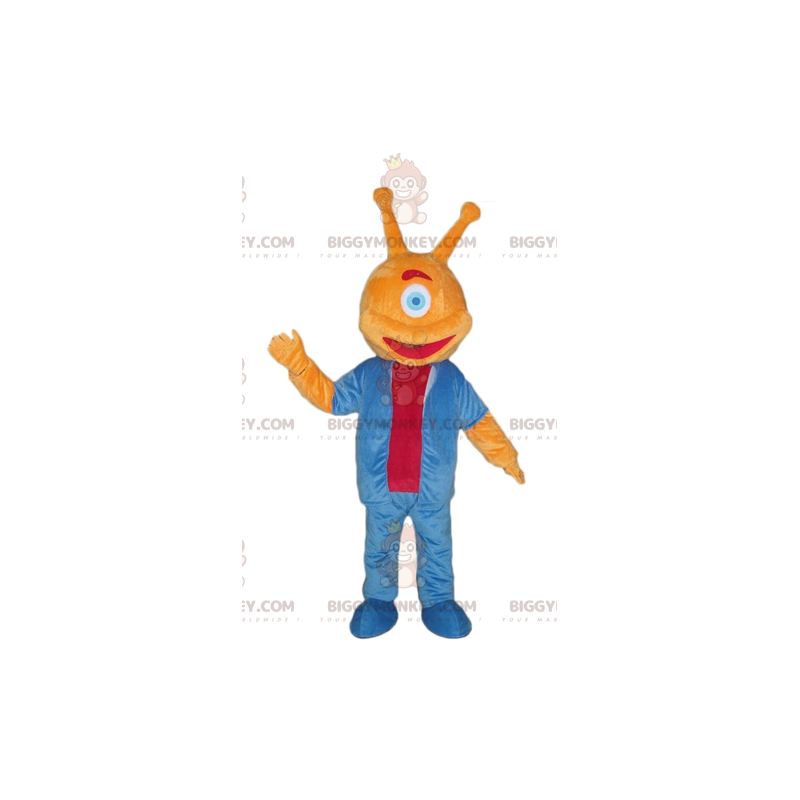 One Eye Orange Alien BIGGYMONKEY™ Mascot Costume -