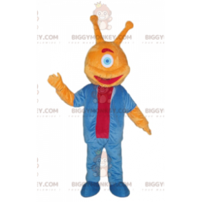 Eenoog Oranje Alien BIGGYMONKEY™ Mascottekostuum -