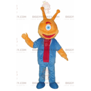 One Eye Orange Alien BIGGYMONKEY™ Mascot Costume -