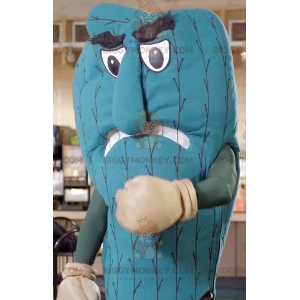 Fantasia de mascote de saco de pancadas gigante azul cacto