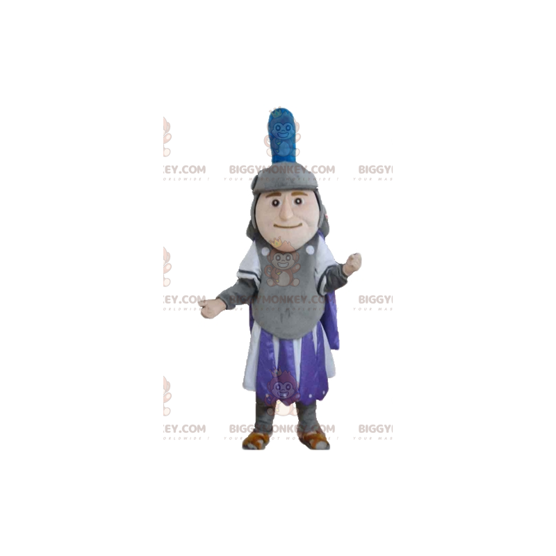 BIGGYMONKEY™ Mascot Costume of Knight in Gray Purple and White