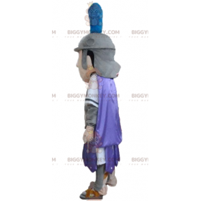 BIGGYMONKEY™ Mascot Costume of Knight in Gray Purple and White