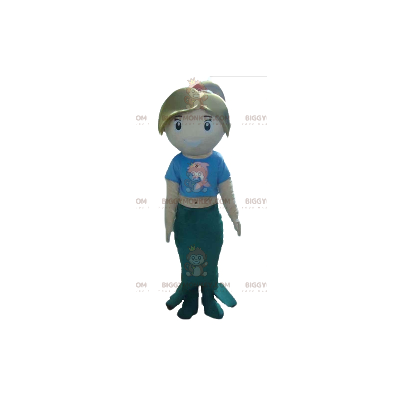 Blue and Green Blonde Mermaid BIGGYMONKEY™ Mascot Costume - Blue and Green Blonde Mermaid BIGGYMONKEY™ Mascot Costume -