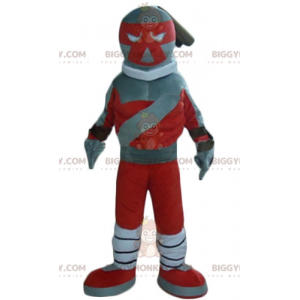 BIGGYMONKEY™ Maskottchen-Kostüm in Rot und Grau -