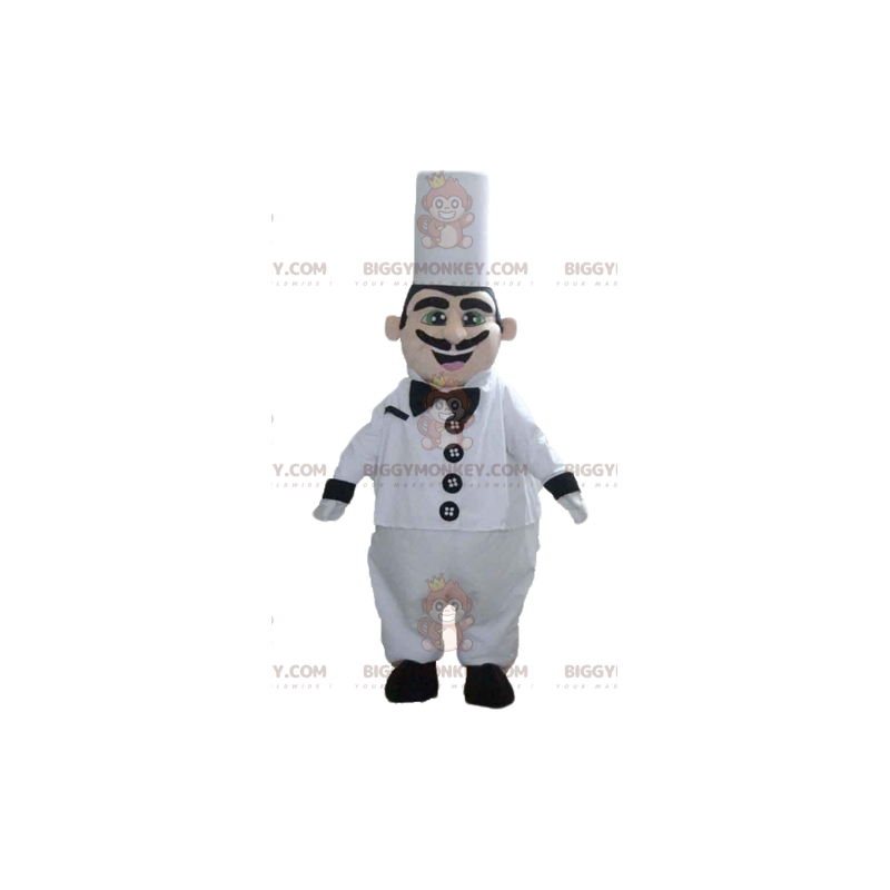 Kokken BIGGYMONKEY™ maskotkostume med toque og overskæg - Mænds maskoter - BIGGYMONKEY_03981 - BiggyMonkey.com