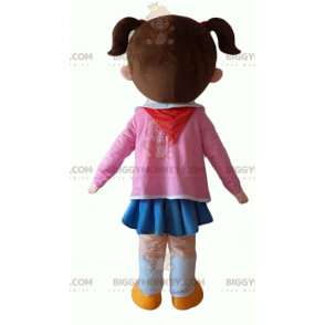 Costume da mascotte BIGGYMONKEY™ da bambina scolaretta molto