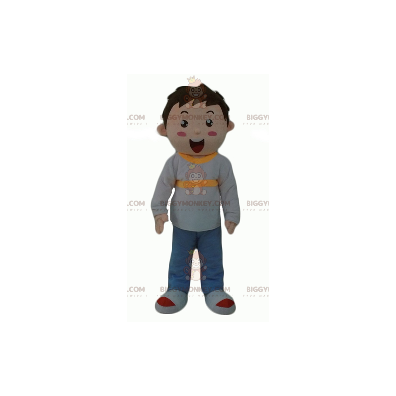 Mascottekostuum BIGGYMONKEY™ voor kleine jongen, gekleed in Mascottekostuum BIGGYMONKEY™ voor kleine jongen, gekleed in
