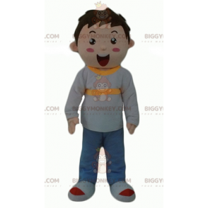 BIGGYMONKEY™-Maskottchenkostüm für kleinen Jungen in Grau, Blau