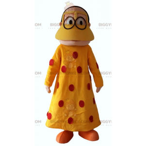 Oriental Woman BIGGYMONKEY™ Mascot Costume With Red Polka Dot