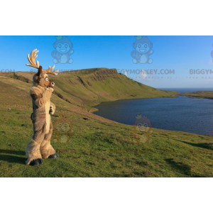 Disfraz de mascota BIGGYMONKEY™ de alce reno caribú marrón -