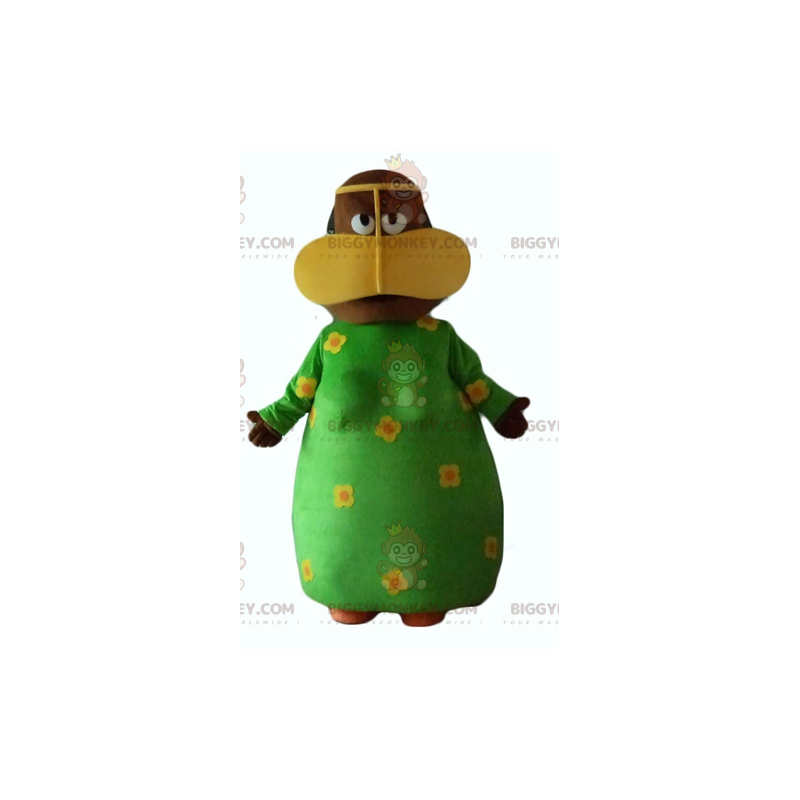 Kostým maskota Africké ženy BIGGYMONKEY™ se zelenými Kostým maskota Africké ženy BIGGYMONKEY™ se zelenými
