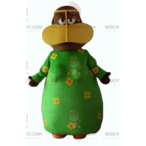 Costume da mascotte donna africana BIGGYMONKEY™ con abito
