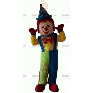 Disfraz de mascota BIGGYMONKEY™ de payaso multicolor muy