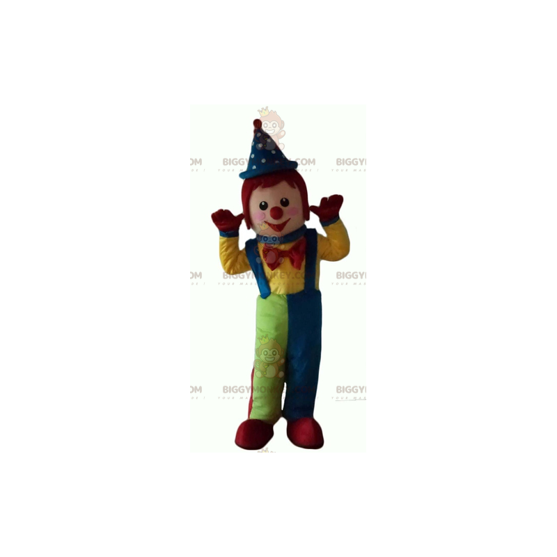 Very Smiling Multicolor Clown BIGGYMONKEY™ Mascot Costume -