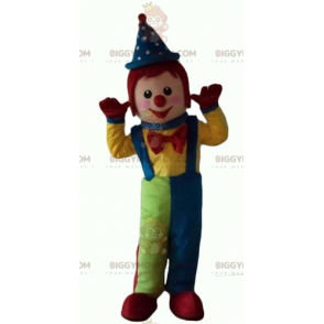 Traje de mascote de palhaço multicolorido muito sorridente BIGGYMONKEY™ - Mascotes de circo - BiggyMonkey.com