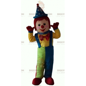 Very Smiling Multicolor Clown BIGGYMONKEY™ Mascot Costume -