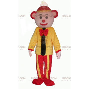 BIGGYMONKEY™ Yellow and Red Clown Mascot Costume with Tie -