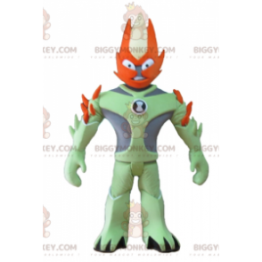 BIGGYMONKEY™ maskotdrakt grønt og oransje fantasivesen - Menneskelige maskoter - BIGGYMONKEY_04016 - BiggyMonkey.com