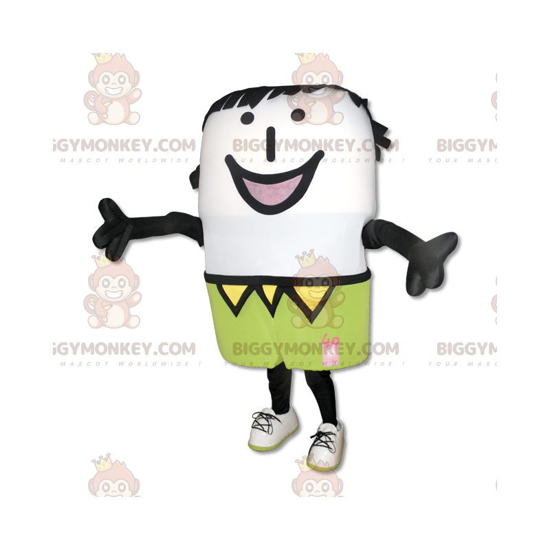 Leende vit snögubbe BIGGYMONKEY™ maskotdräkt - BiggyMonkey Leende vit snögubbe BIGGYMONKEY™ maskotdräkt - BiggyMonkey