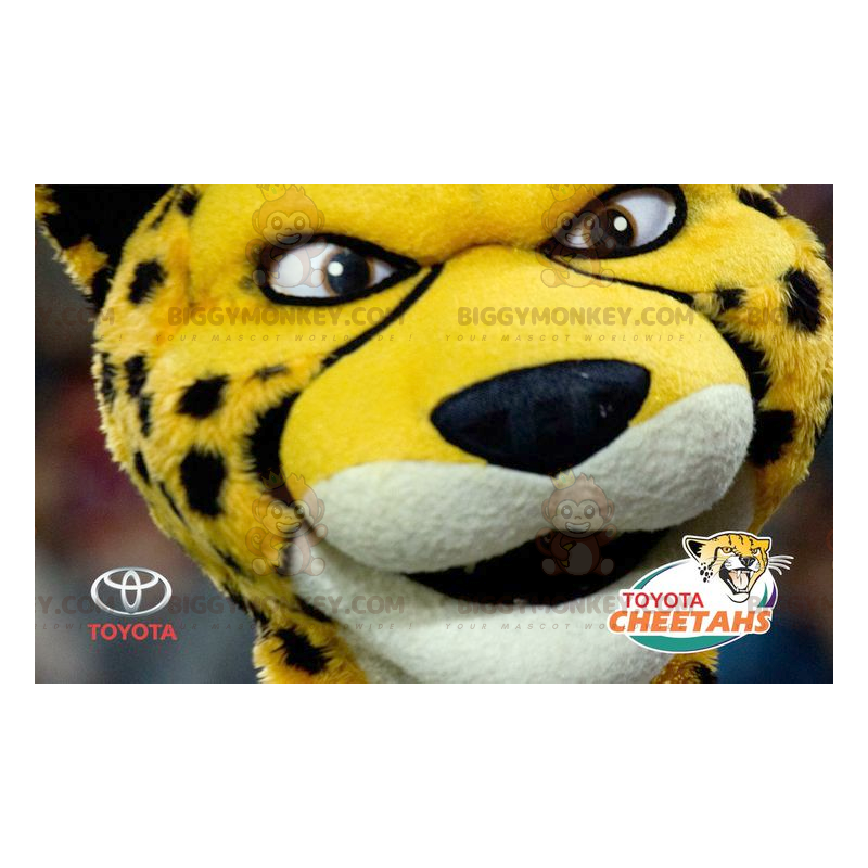 BIGGYMONKEY™ Svart och vit Yellow Tiger Cheetah Maskotdräkt - Tiger maskot - BIGGYMONKEY_0507 - BiggyMonkey.com