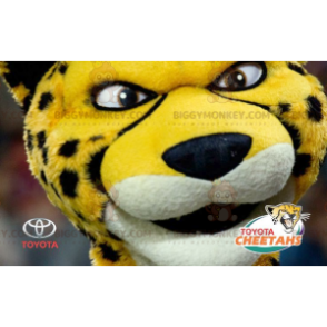 BIGGYMONKEY™ Svart och vit Yellow Tiger Cheetah Maskotdräkt - Tiger maskot - BIGGYMONKEY_0507 - BiggyMonkey.com
