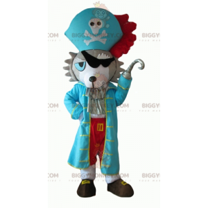 BIGGYMONKEY™ Costume da mascotte cane Husky vestito da pirata -