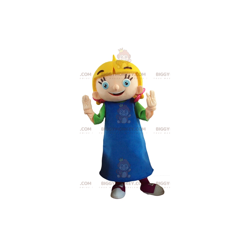 Lille blonde blåøjede pige BIGGYMONKEY™ maskotkostume - Lille blonde blåøjede pige BIGGYMONKEY™ maskotkostume -
