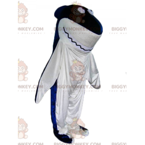 Disfraz de mascota de tiburón azul y blanco gigante