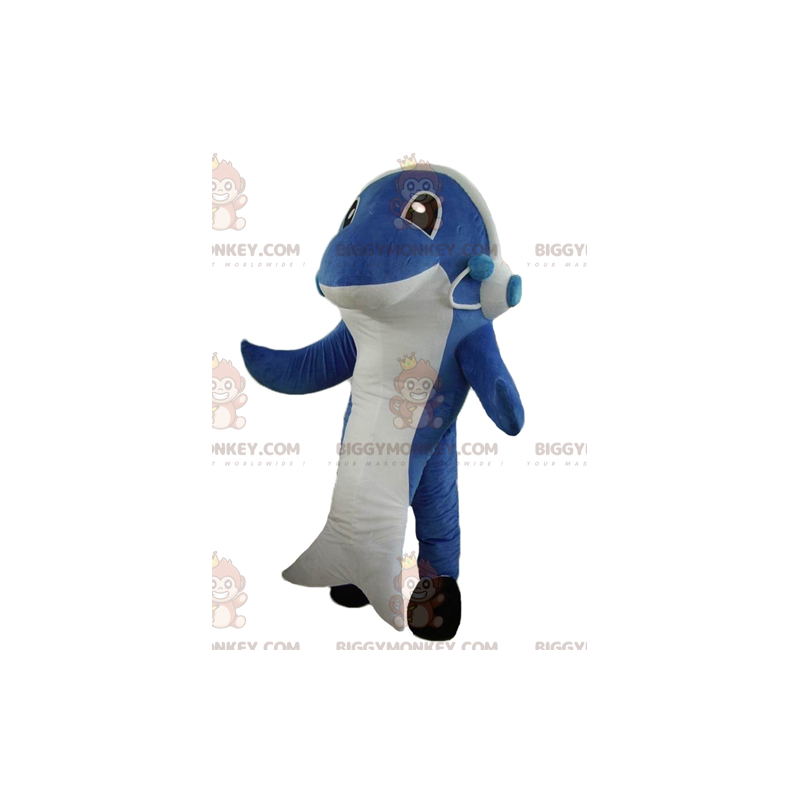 Blue and White Shark Dolphin BIGGYMONKEY™ Mascot Costume -
