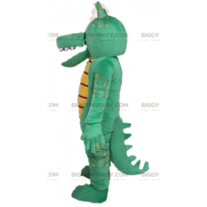 Veldig morsomt og fargerikt grønn og gul krokodille BIGGYMONKEY™ maskotkostyme - Krokodille maskot - BiggyMonkey.com