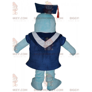 Blue Dolphin BIGGYMONKEY™ Mascot Costume with Gown and Student