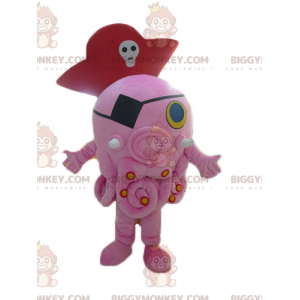 BIGGYMONKEY™ Giant Pink Octopus Mascot Costume With Pirate Hat