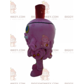 BIGGYMONKEY™ Maskottchen-Kostüm mit riesigem rosa Oktopus und