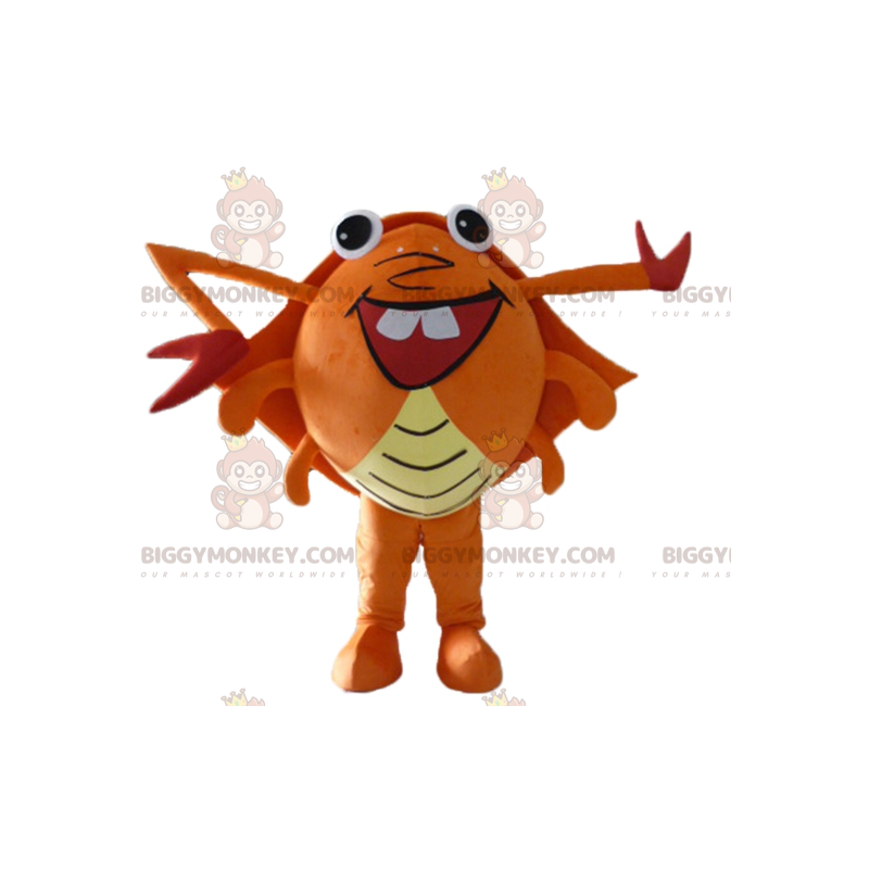 Disfraz de mascota BIGGYMONKEY™ Cangrejo gigante naranja rojo y amarillo muy divertido - Mascotas de pescado - BiggyMonkey.com