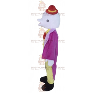 Fancy kjole hvit delfin BIGGYMONKEY™ maskotkostyme med hatt - Fiskemaskotter - BIGGYMONKEY_04050 - BiggyMonkey.com