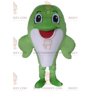 Kostým delfína BIGGYMONKEY™ Big Green and White Fish Maskot –