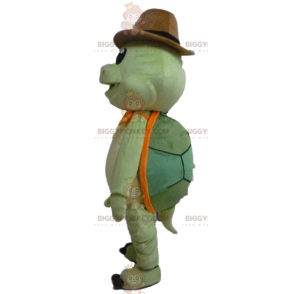 Kostium maskotki z zielonym i pomarańczowym żółwiem BIGGYMONKEY™ z kowbojskim kapeluszem - Maskotki Turtle - BiggyMonkey.com