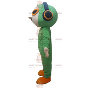 Disfraz de mascota BIGGYMONKEY™ de hombre con mono verde y auriculares - Mascotas de hombres - BiggyMonkey.com