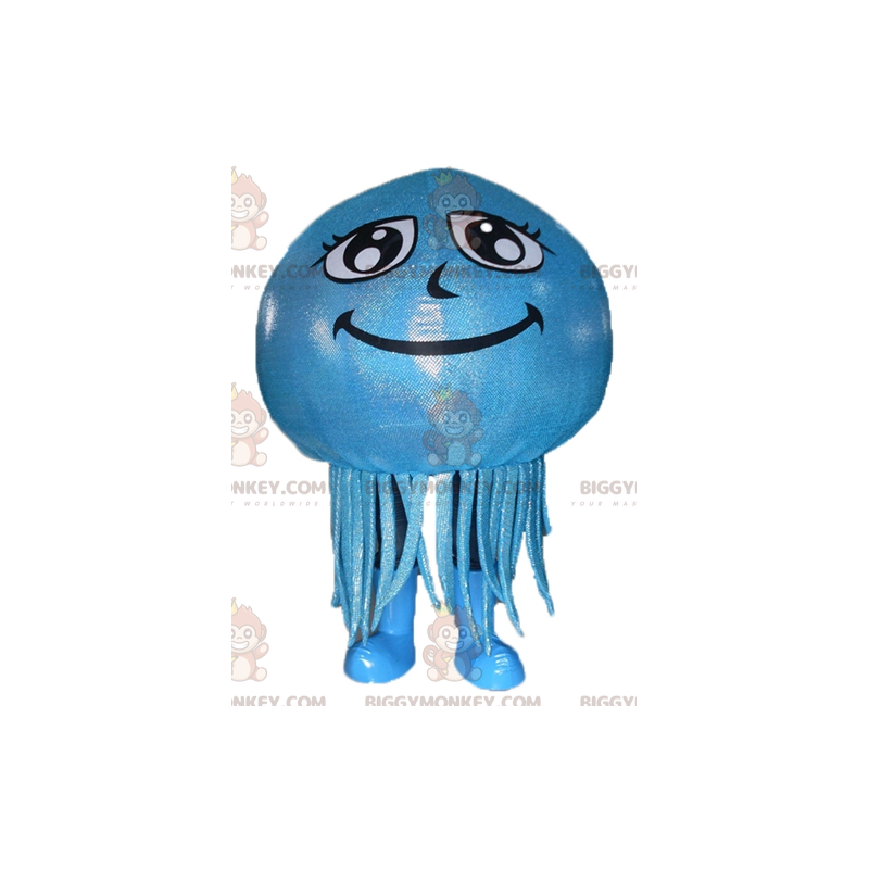 BIGGYMONKEY™ jättiläinen hymyilevä sininen meduusa-maskottiasu BIGGYMONKEY™ jättiläinen hymyilevä sininen meduusa-maskottiasu