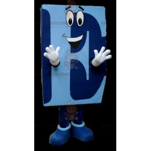 Blue Capital E Shape BIGGYMONKEY™ maskotkostyme - Uklassifiserte maskoter - BIGGYMONKEY_0511 - BiggyMonkey.com