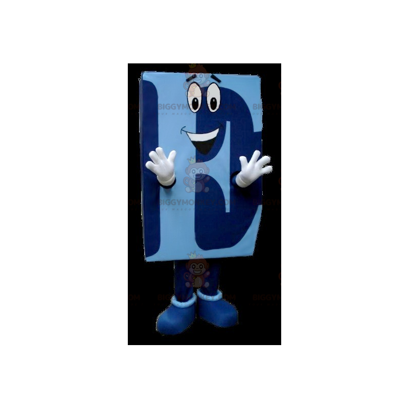 Blue Capital E Shape BIGGYMONKEY™ maskotkostume - Uklassificerede maskoter - BIGGYMONKEY_0511 - BiggyMonkey.com