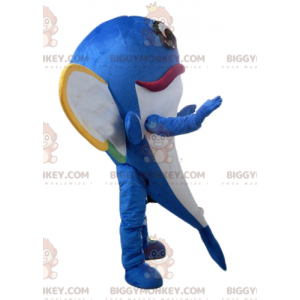 Kostým maskota BIGGYMONKEY™ Modrý delfín létající ryba s křídly - Rybí maskoti - BIGGYMONKEY_04062 - BiggyMonkey.com