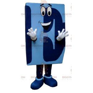 Blue Capital E Shape BIGGYMONKEY™ Mascot Costume -