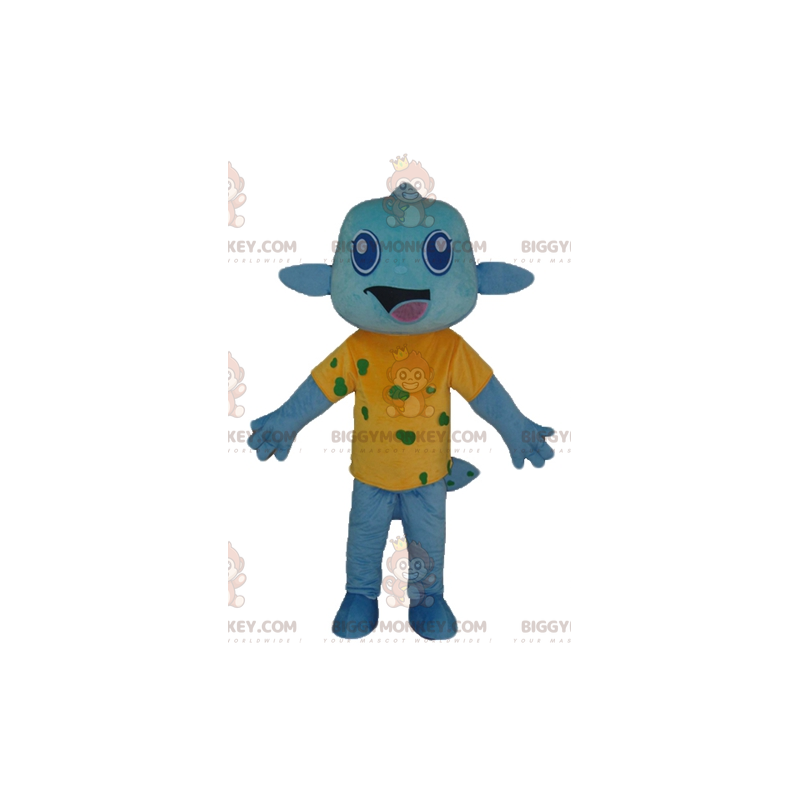 Costume de mascotte BIGGYMONKEY™ de poisson bleu avec un Costume de mascotte BIGGYMONKEY™ de poisson bleu avec un