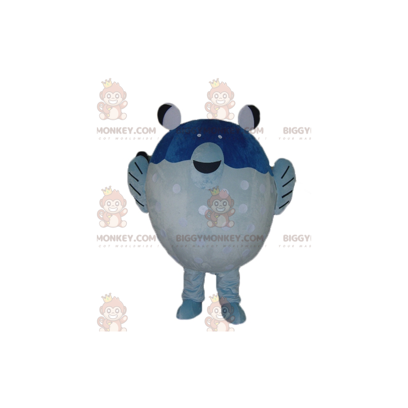 Big Giant blå och vit fisk BIGGYMONKEY™ maskotdräkt - Big Giant blå och vit fisk BIGGYMONKEY™ maskotdräkt -