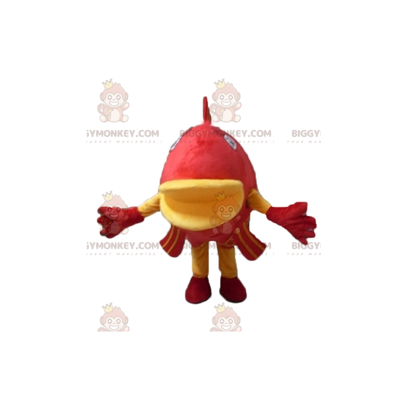 Fantastico costume da mascotte BIGGYMONKEY™ pesce gigante rosso Fantastico costume da mascotte BIGGYMONKEY™ pesce gigante rosso