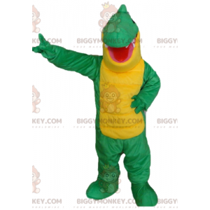 Giant Green and Yellow Crocodile BIGGYMONKEY™ Mascot Costume -