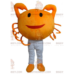 Jättiläinen hymyilevä oranssi rapu BIGGYMONKEY™ maskottiasu -